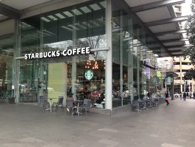 Coffee shop Starbucks Elizabeth Street in Sydney